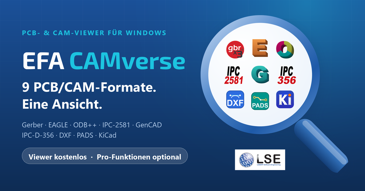 EFA CAMverse 2026 – 9 PCB/CAM-Formate in einer Ansicht
